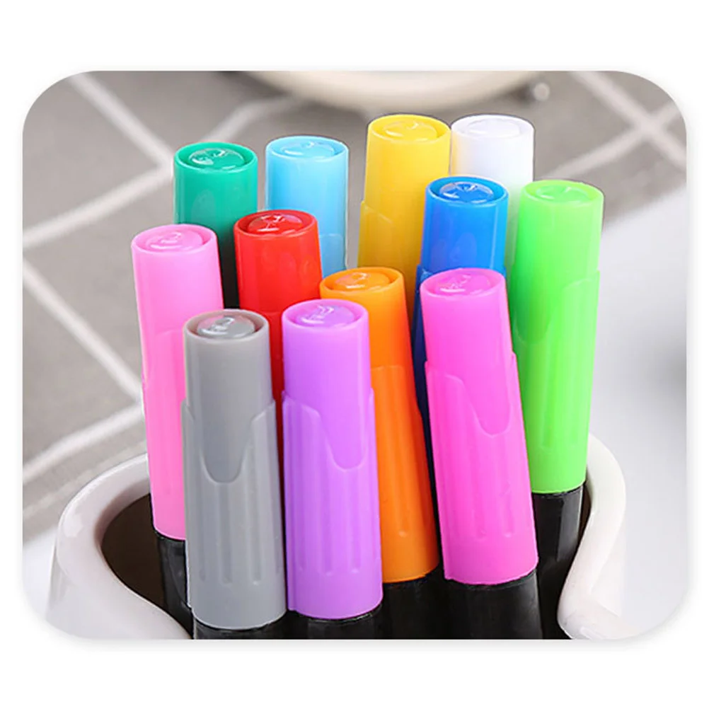 Liquid Chalk Watercolor Paint Pens LED Fluorescent Board Wipe Traceless Kids Paintbrush