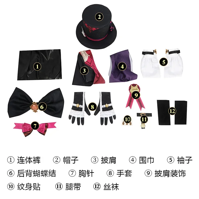 Lynette Anime Cosplay Traje para Homens e Mulheres, Roupas Mágicas, Conjunto Completo de Halloween Roupas