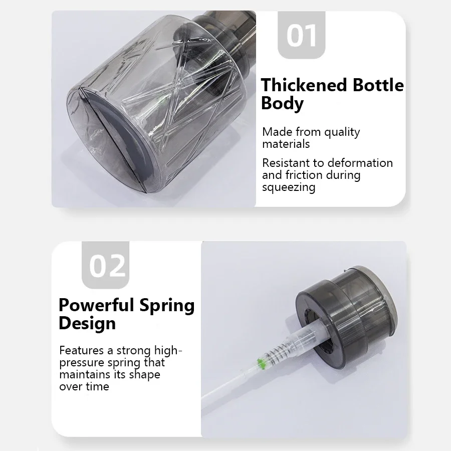 موزع مضخة فارغة قابلة لإعادة الملء وقابلة للقفل، منظف مانيكير الأظافر، حاوية مزيل المكياج، زجاجة ضغط للاستخدام الشخصي