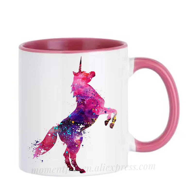 

Watercolor Unicorn Cups Caffeine Coffee Mugs Tea Mugen Friend Gifts Home Decal Milk Tableware Coffeeware Teaware Beer Drinkware