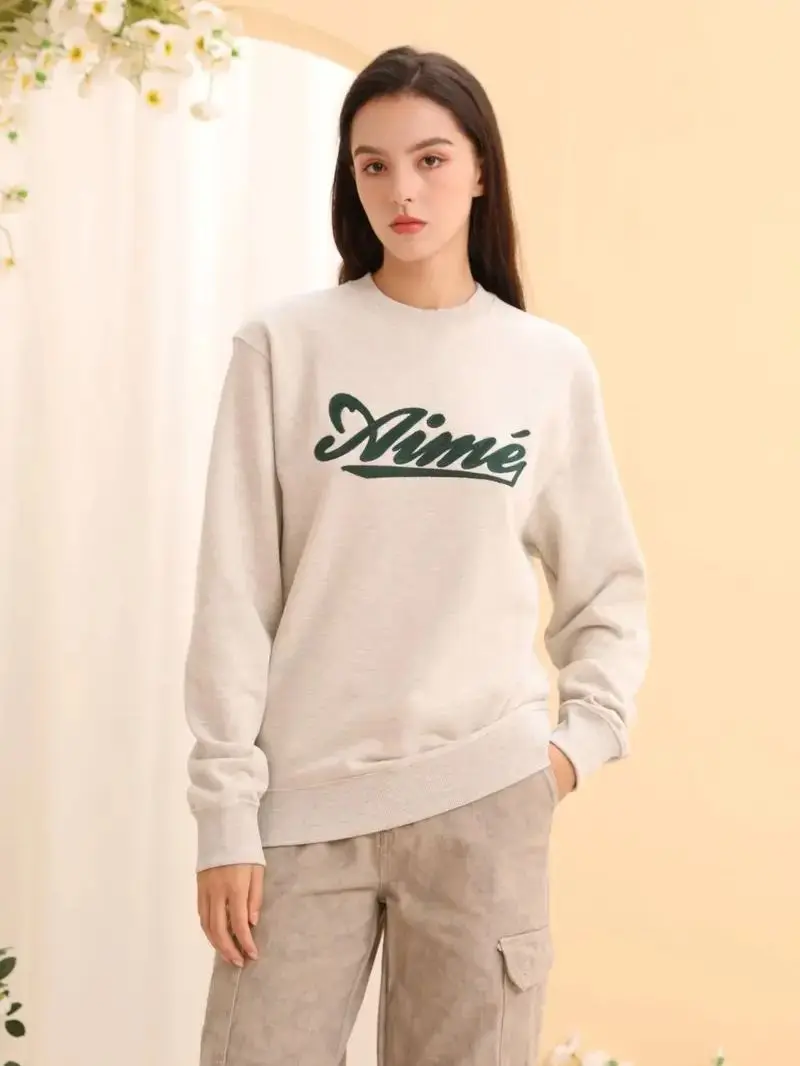 All Love Deserved Oat Grey Cleanfit Embroidered Logo Crewneck