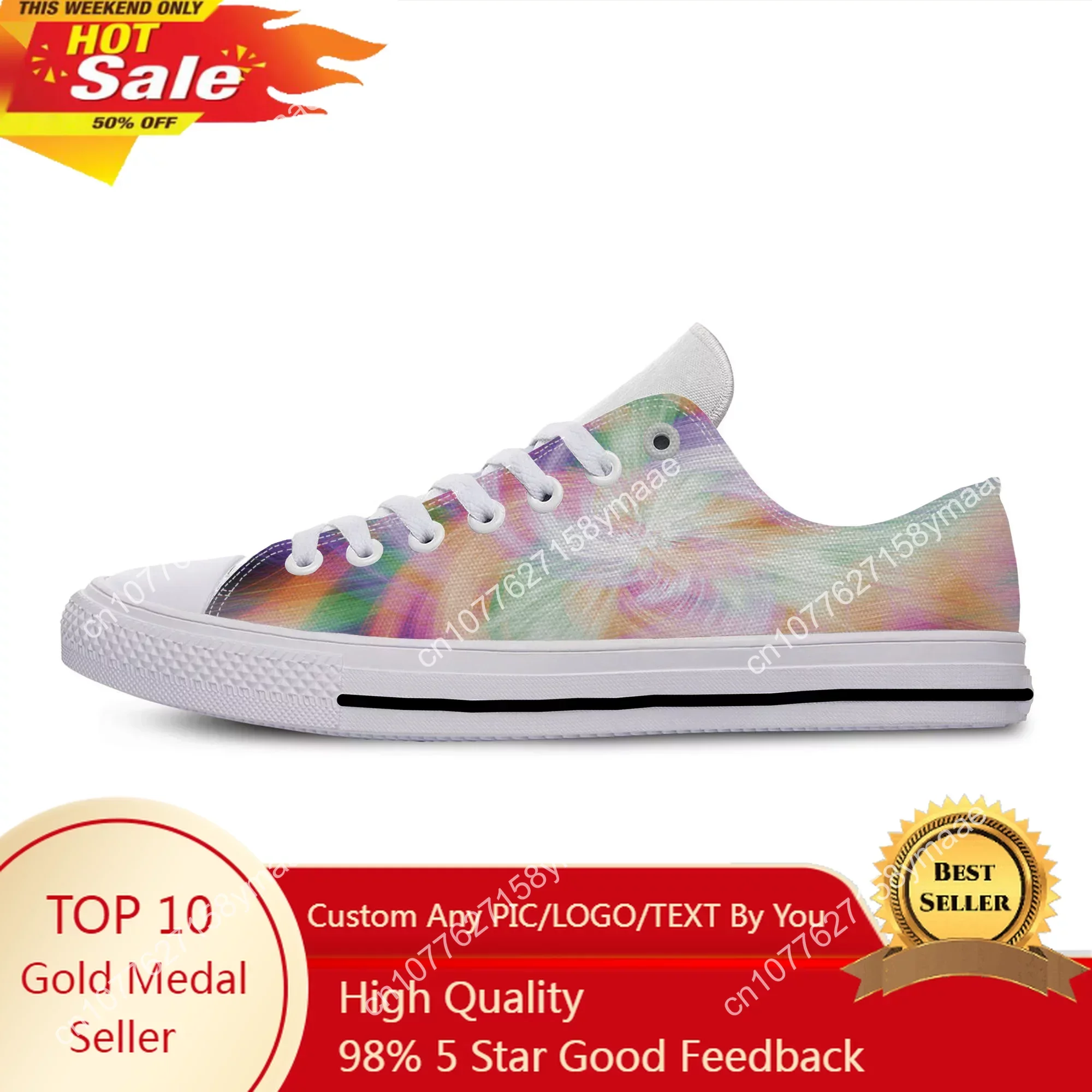 

Colorful Vortex Tie Dye Swirl Abstract Rainbow New Arrive Classic Canvas Shoes Men Women Casual Sneakers High Top Board Shoes