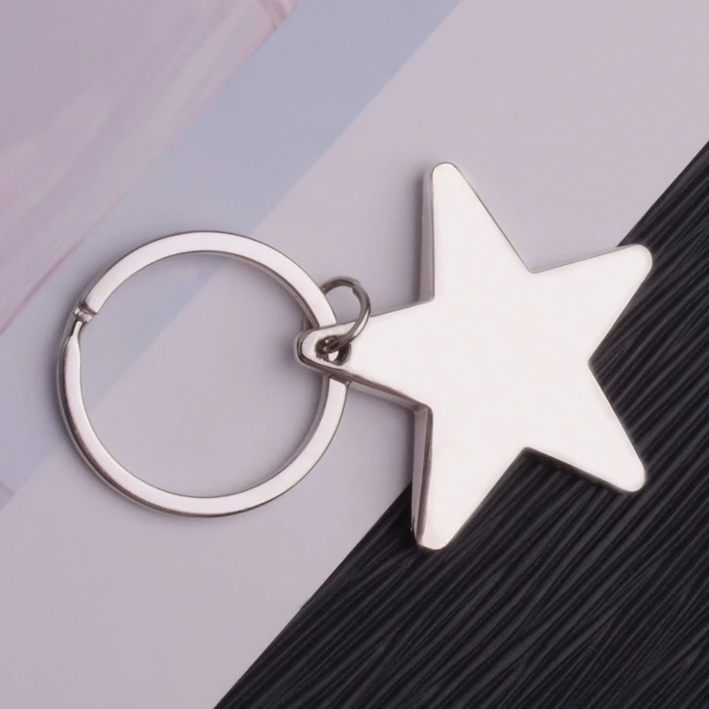 1Pc star keychain keyring Zinc Alloy Star Shaped Keychains Metal Keyrings Five Pointed Star Shaped key chain