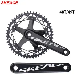 SKEACE Alumniun Alloy Crankset Fixed Gear Crank 48T 165mm BCD144 Single Speed Fix Gear Bicycle TRACK BIKE Chainwheel