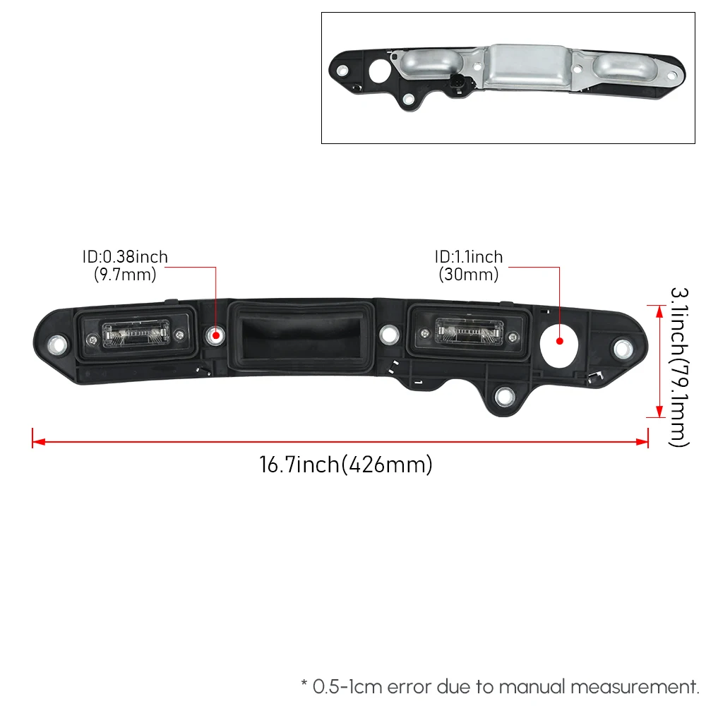 

Ручка крышки багажника с подсветкой номерного знака для VW Golf Plus, Passat B6, Touran, Jetta 1T0827574L, 1TD827574A