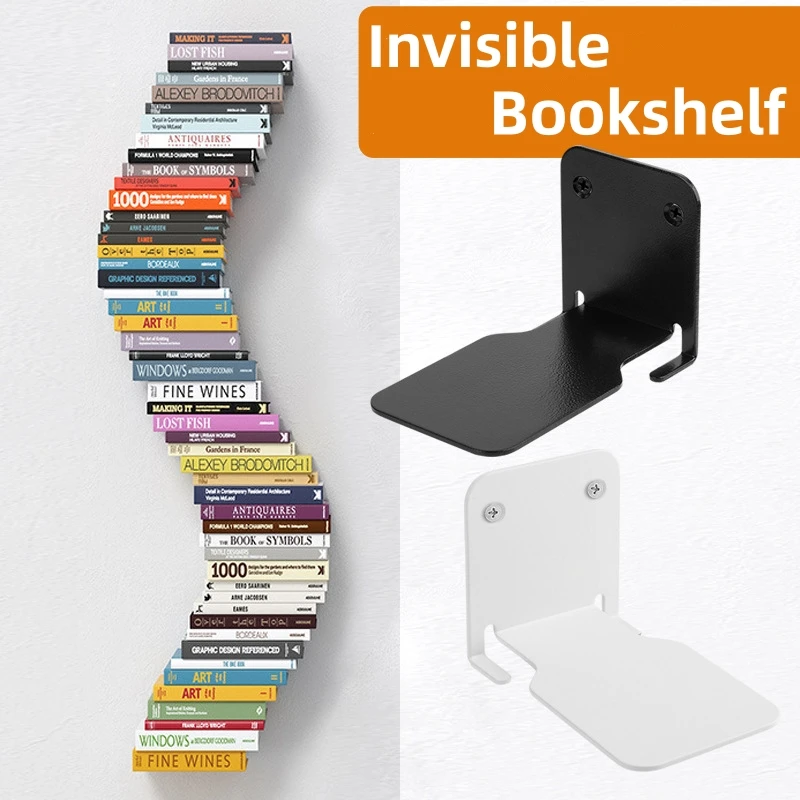 Invisible Floating Bookshelf Floating Book Organizer Wall Indoor Storage Accessories Suit Heavy Duty Metal Shelves For Books New