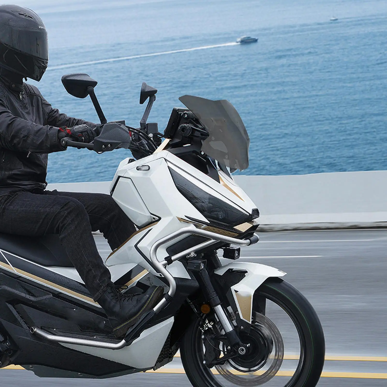 

Motorcycle Windshield Replacement Practical Modern Professional Protection Easy Installation Wind Deflector for Zontes 368G