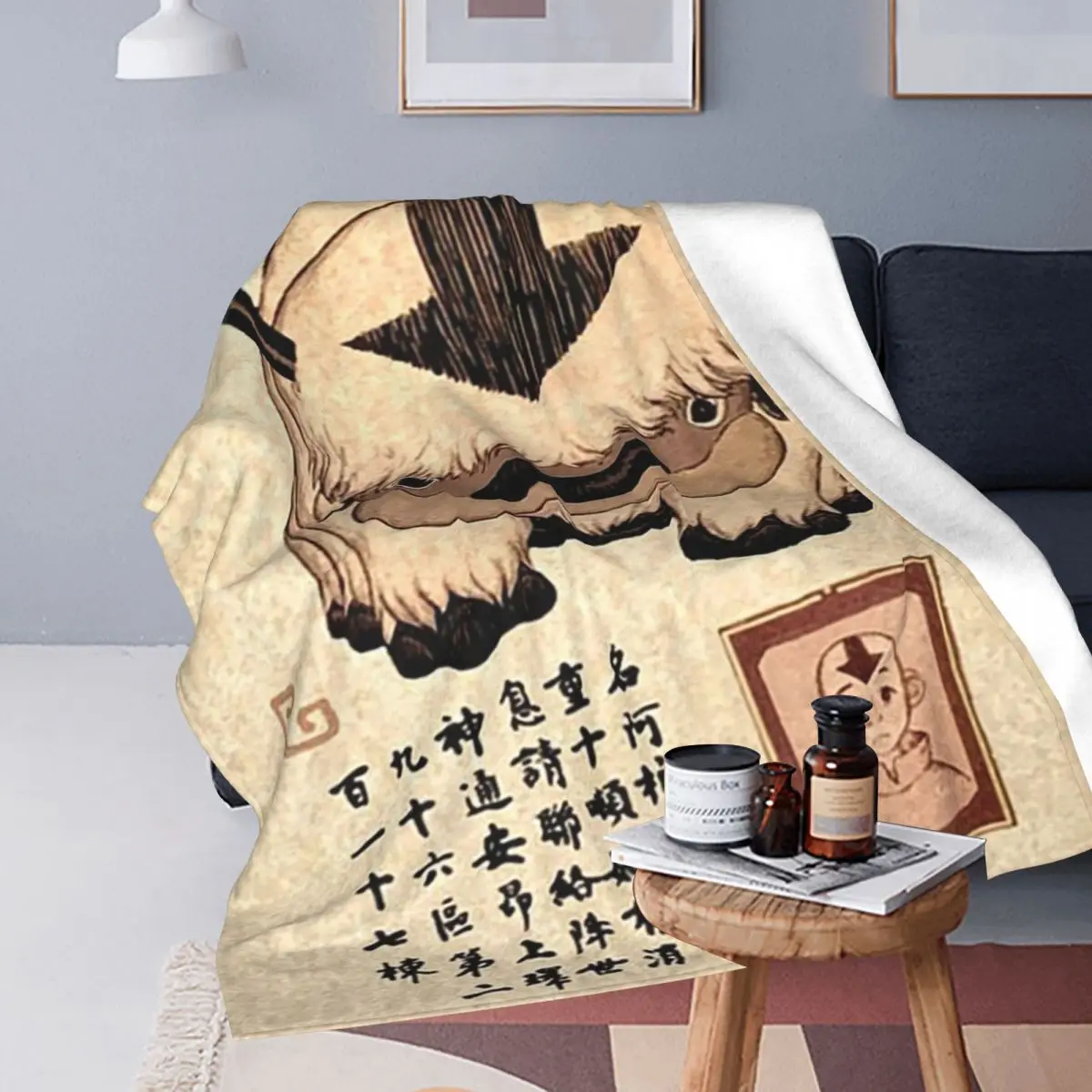 Avatar The Last Airbender Lost Appa Poster Blanket Soft Warm Flannel Throw Blanket Bedding for Bed Living room Travel Home Couch