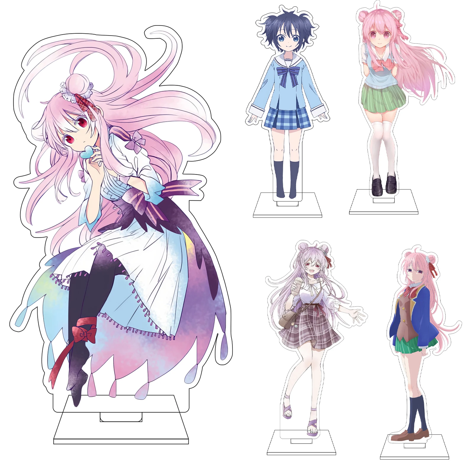 Figura Acrílica de 16CM del Anime Happy Sugar Life, Soporte para Figuras de Hida Shouko, SATOU MATSUZAKA, Koube Asahi, Koube Shio, Adornos, Regalos