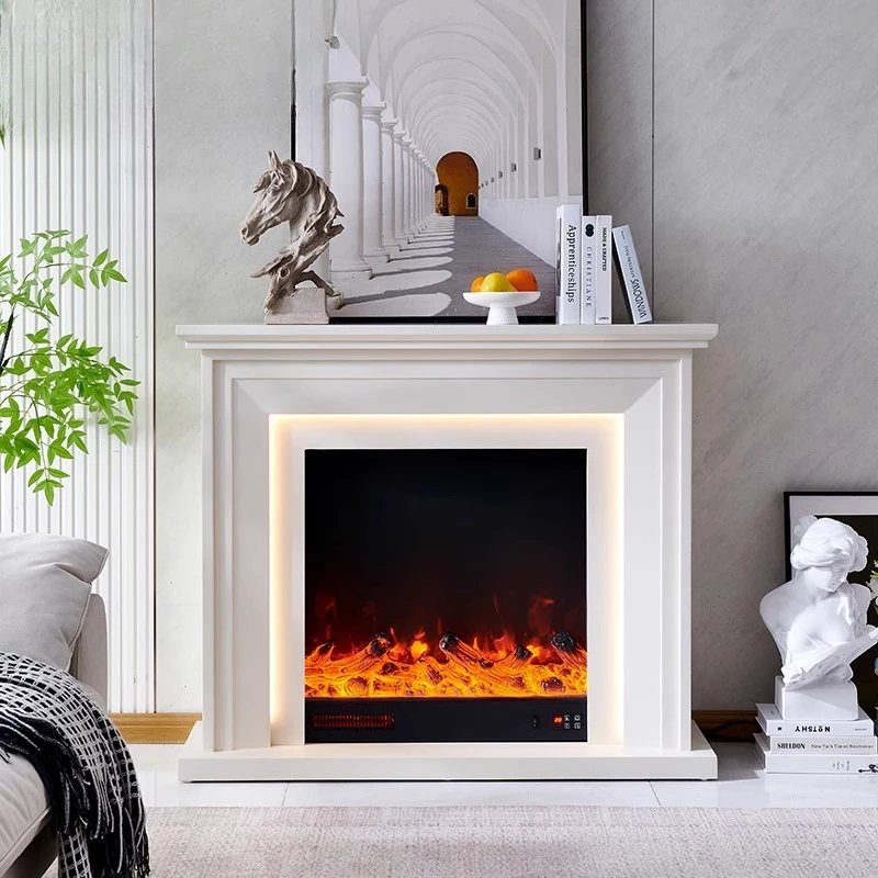 

Customized 1.2m French Fireplace Solid Wood Decorative Cabinet Household Entrance Cabinet Fire Heating Electronic Fireplace Core