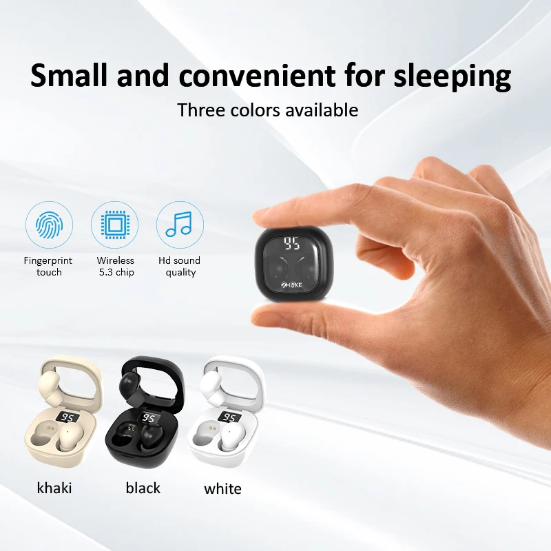 Wireless Earbuds for Sleeping invisible Bluetooth Eraphones Mini Comfortable Noise Blocking In-ear Headsets With Mic Headphones