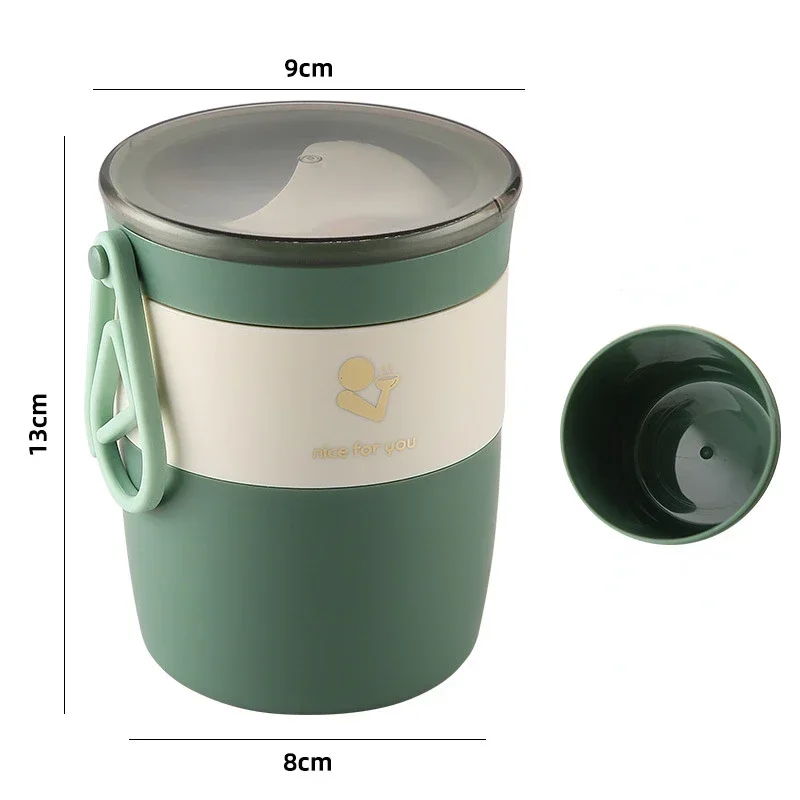 Ontbijt Geïsoleerde Beker 450Ml Roestvrijstalen Lunchbox Drinkbeker Met Lepel Voedsel Thermische Pot Geïsoleerde Soep Thermoskan