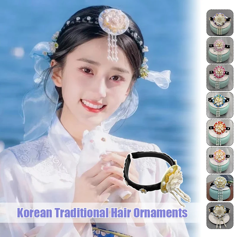 

Korean Style Traditional Hanbok Headband - Women and Girls Hair Accessories for Stage Performance Cultural Celebrations