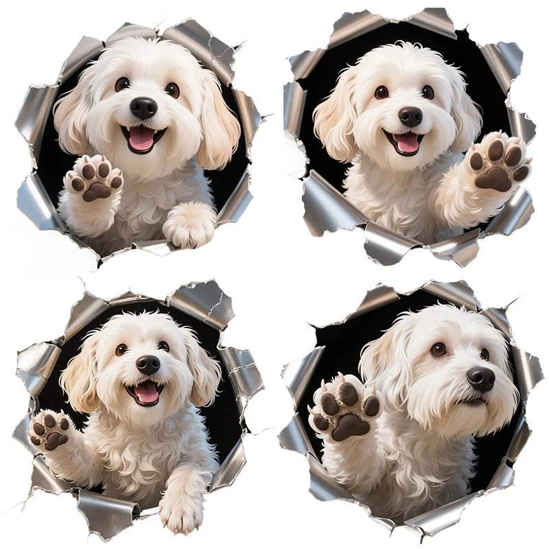 Three Ratels CAA7 happy Shih Tzu  peeking Wall stickers for home decoration Toilet decal Car window  door stickers