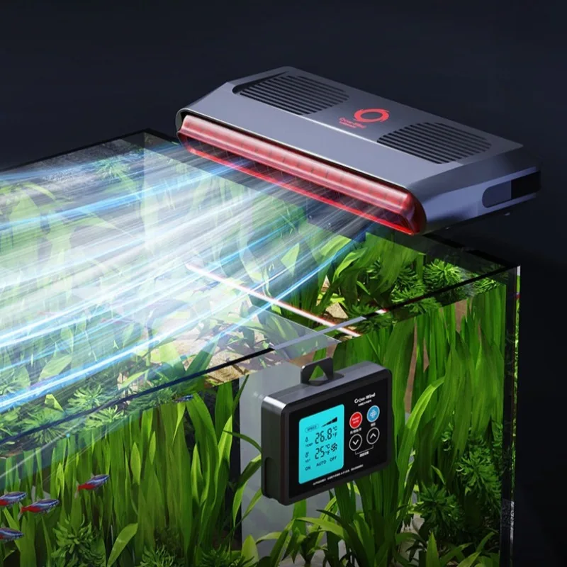 Silent Fish Tank Fan Automatic Temperature Control Aquarium Cooling Fans Smart Digital Display Seawater Fan Fishbowl Cooler
