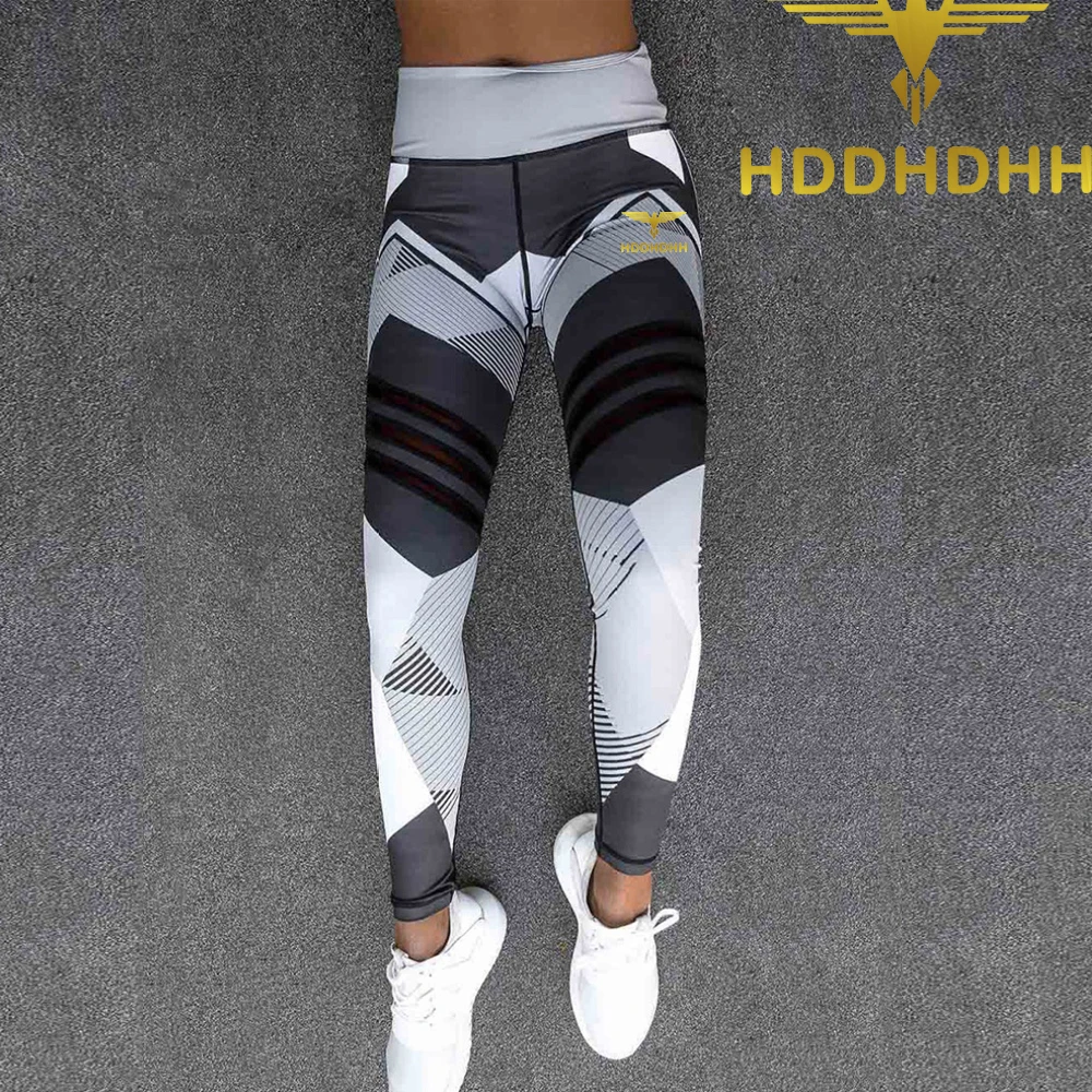 HDDHDHH Brand Printing Digital Print Geometric Pattern Women\'s Yoga Fitness Leggings