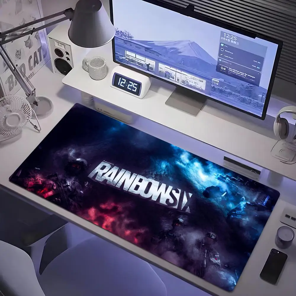R-Rainbow Six Siege Mouse Pad Tablet mouse Pad Laptop xl desktop mate, cute HD Rainbow Gaming keyboard pad, Player, 90x40