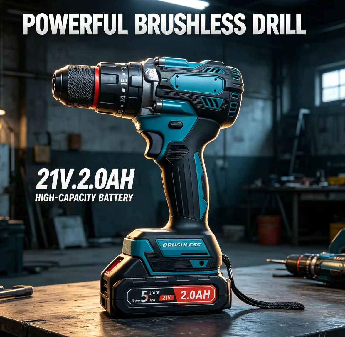 Cordless 4-pc Tool Kit, Electric Drill, Wrench, Angle Grinder, Hammer Drill, Household Tool Kit Case(exclude Battery)