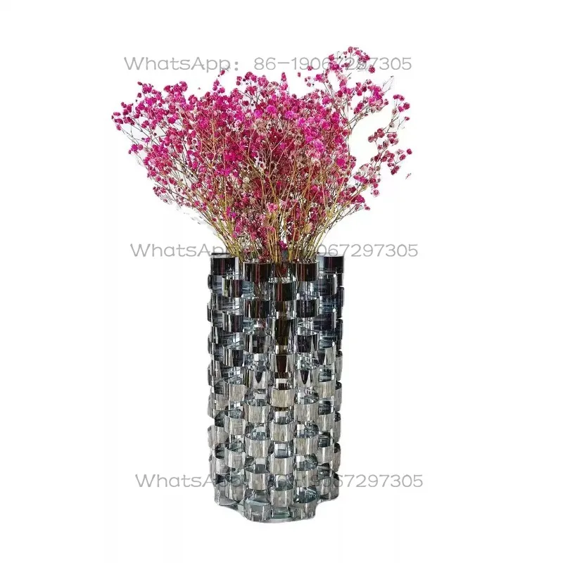 Creative Irregular Transparent Glass Vase Ornament TV Cabinet for Living Room Display