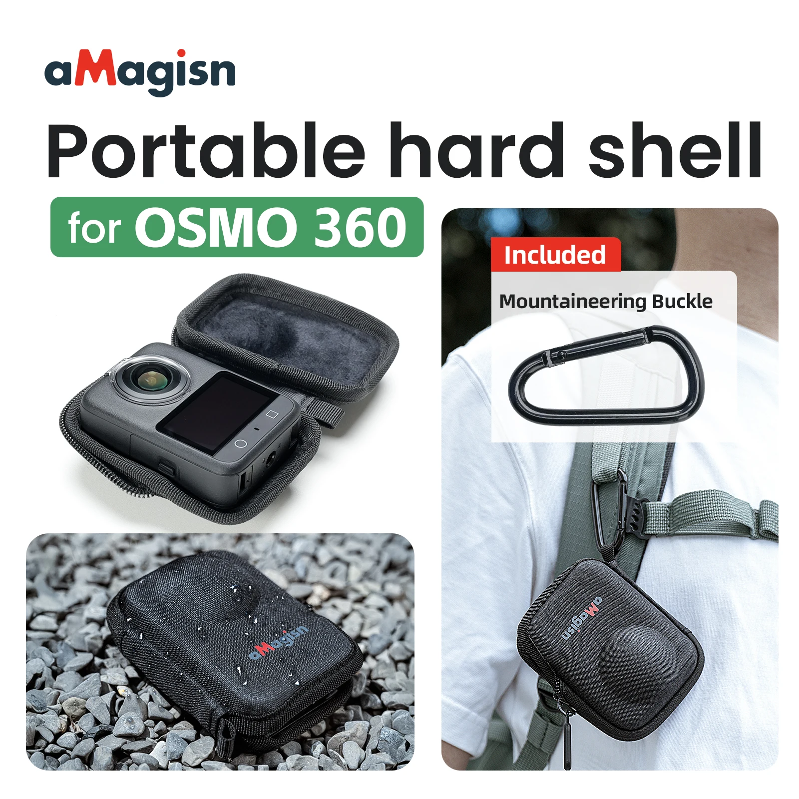 

aMagisn Hard Shell Case Mini Storage Bag For DJI OSMO 360 Portable Protective Carrying Case Splash-proof Anti Drop EVA Hard Box