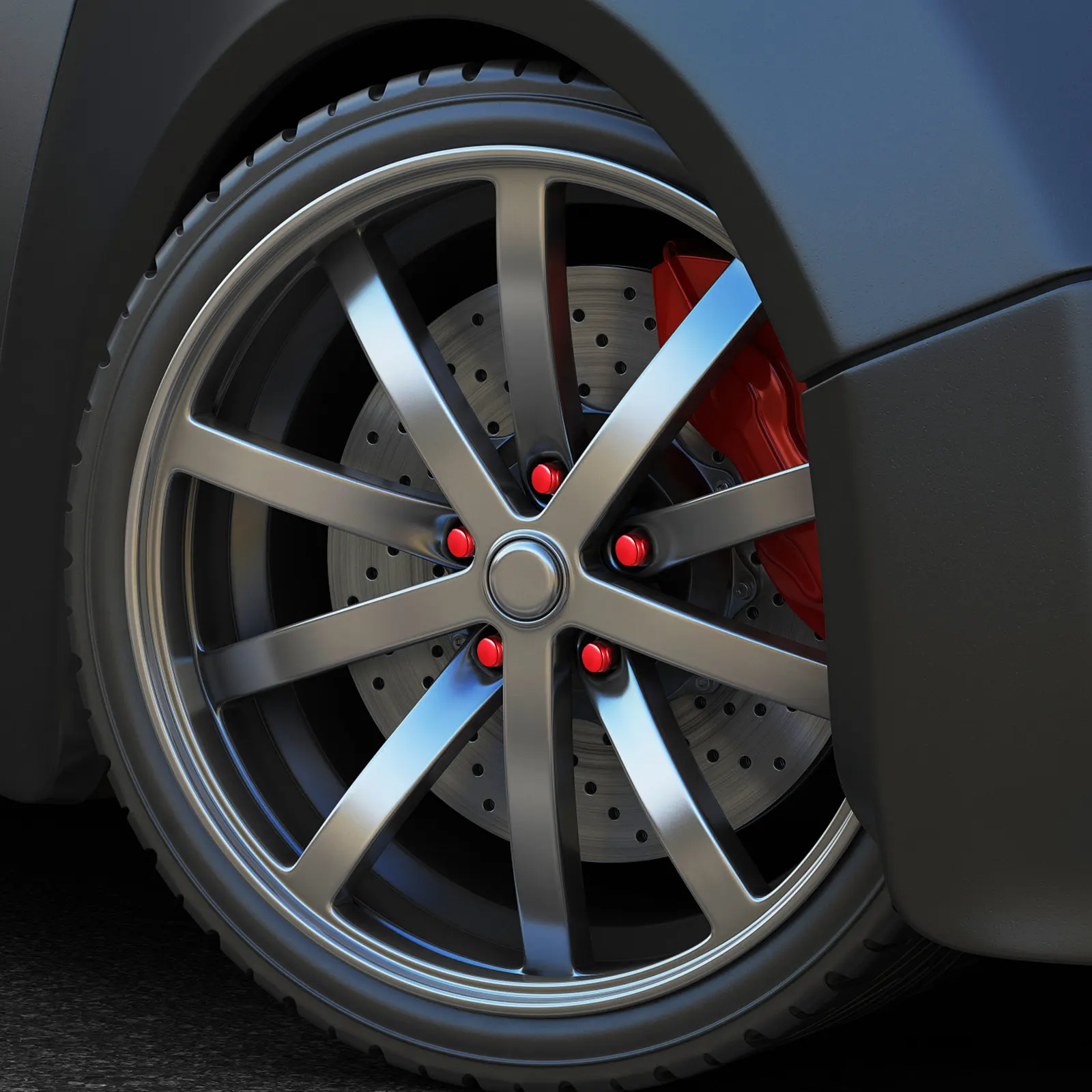 

1 Set Carbon Steel Wheel Nut Covers External Seven Angle Lug Nuts Replacement Caps Tire Bolt Caps Car Tire Accessories