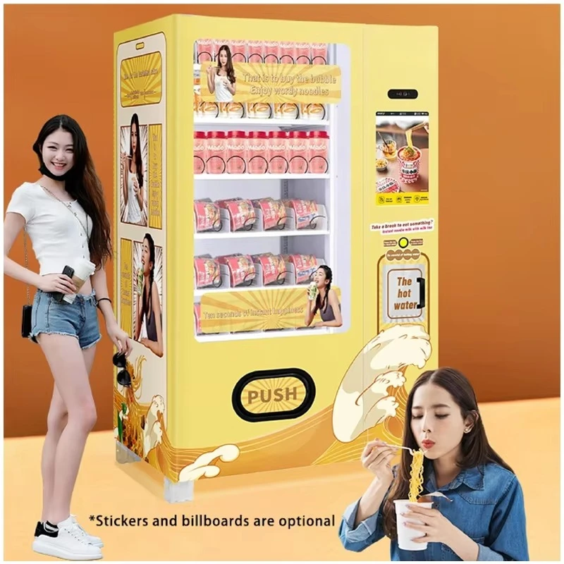

Custom Hot Water Pot Instant Noodle Vending Machine Cup Ramen Dispenser Auto Refill Reminder Mall Hospital Public Area