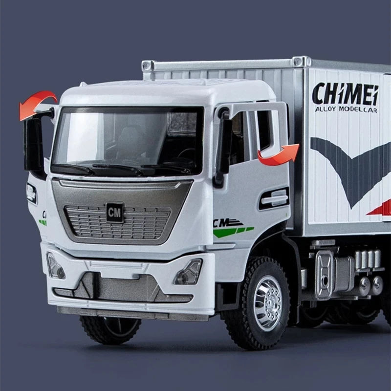 1:32 Die-cast Metal Simulation Urban Transport Vehicle Alloy Truck Engineering Vehicle Children's Sound-light Container Toy Car