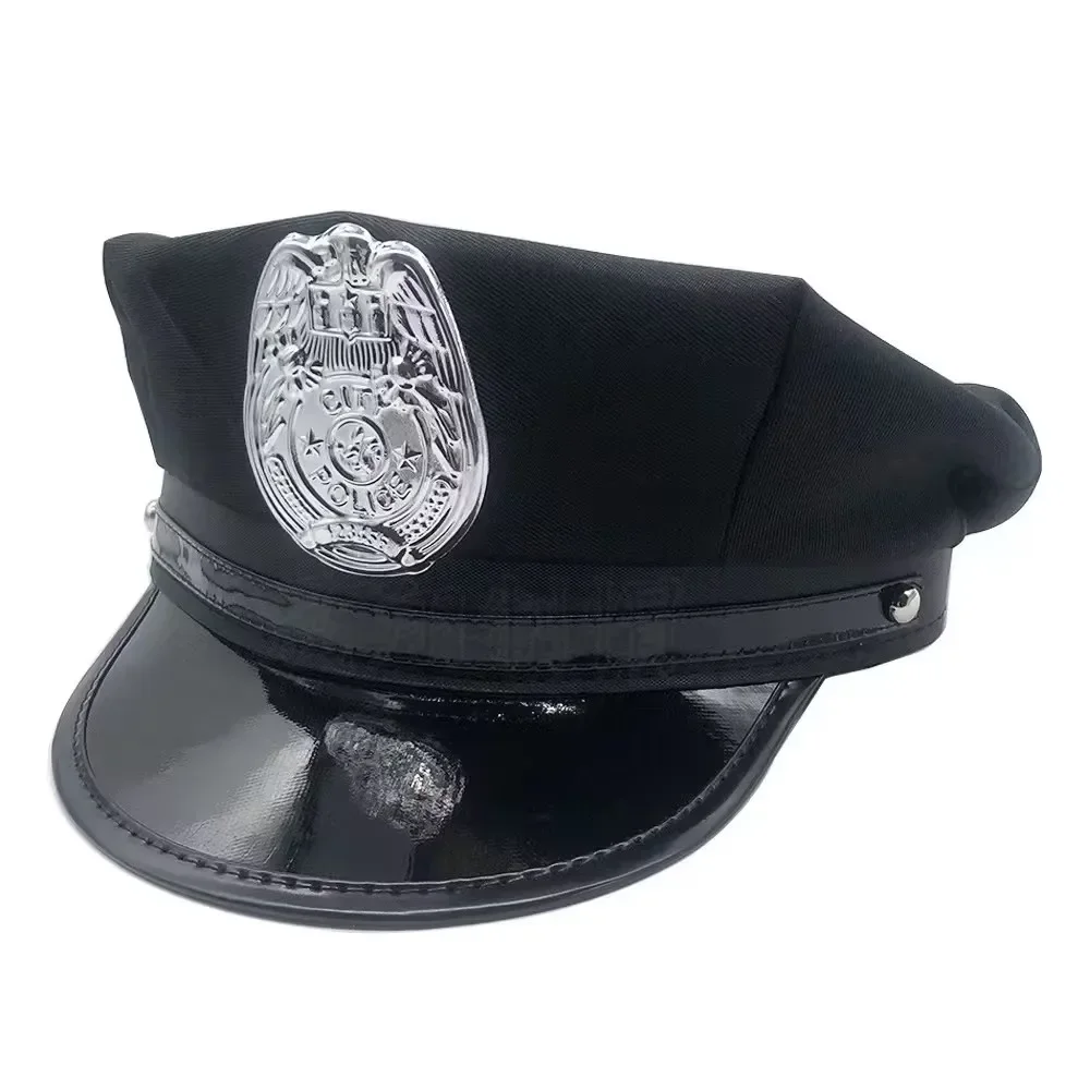 Disfraz de Halloween de flic de fiesta, une variété de sombreros et de menottes de policía de taille uniforme sifflets, talkies-walkie