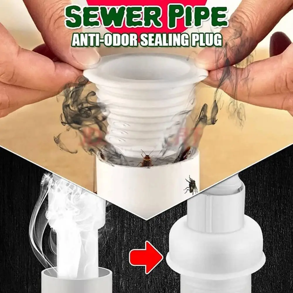 Three Piece Set Drain Pipe Seal Plastic Threaded Seal Core Floor Drain Seal Odor Resistant Decorative Cover