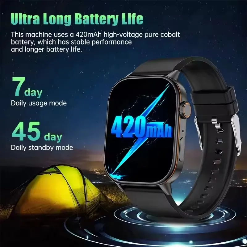 2025 New Outdoor Military GPS Smart Watch 2.01-inch AMOLED Screen BT Call 178+ Sport Mode IP68 Waterproof Smartwatches Man Women