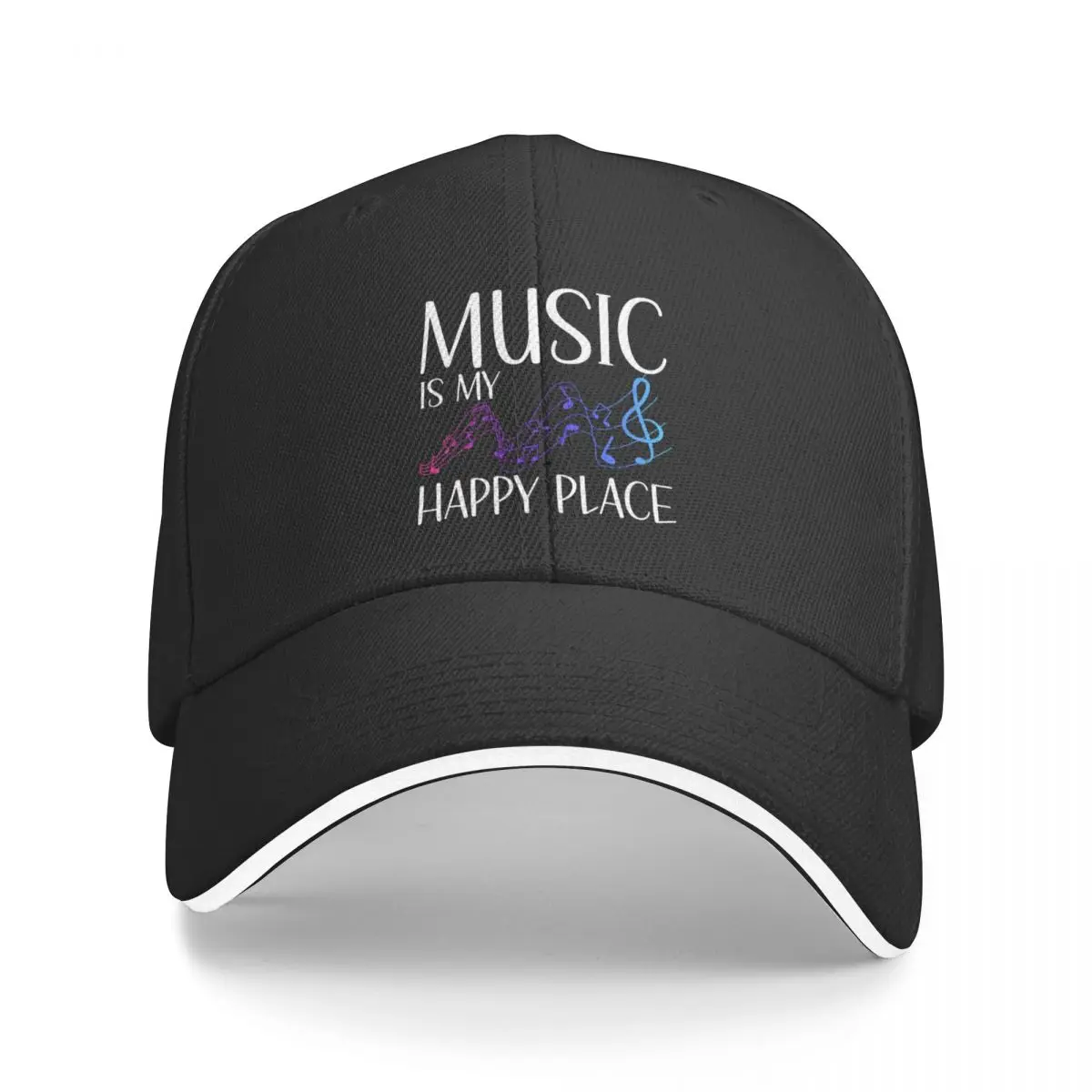 Music Is My Happy Place Baseball Cap party Hat Ball Cap Hats Man Women's