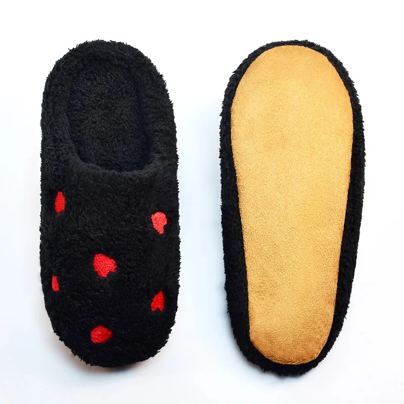 

Winter Women's Heart-Shaped Slippers Love Mute Soft Sole Shoes Indoor Comfortable Cute Silent Carpet Light Living Room