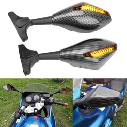 Turn Indicators Integrated Side Mirrors A Pair Motorcycle LED Turn Signal Mirrors Motorbike Aaccessories Rearview Mirror