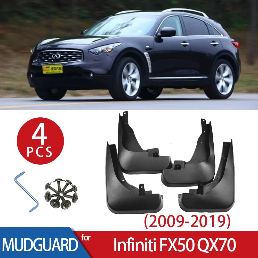 

Автомобильные брызговики для Infiniti FX35 FX37 FX50 QX70 2009-2019, брызговики, брызговики, набор для стайлинга крыльев, литые
