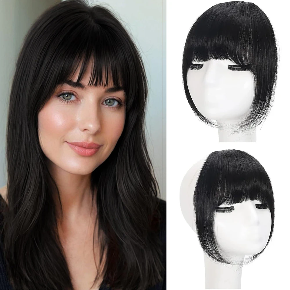 

Накладная челка 3D Invisible Clip из 100% натуральных человеческих волос для объема и естественного вида, прямая или многослойная, для женщин