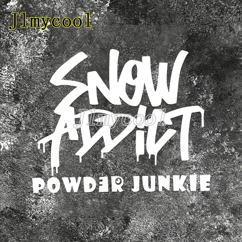1 Stück SNOW ADDICT POWER JUNKIE Motorrad-Aufkleber, wasserdicht, für Motorrad-Kraftstofftank, Skihelme, Snowboard, langlebige Vinyl-Aufkleber