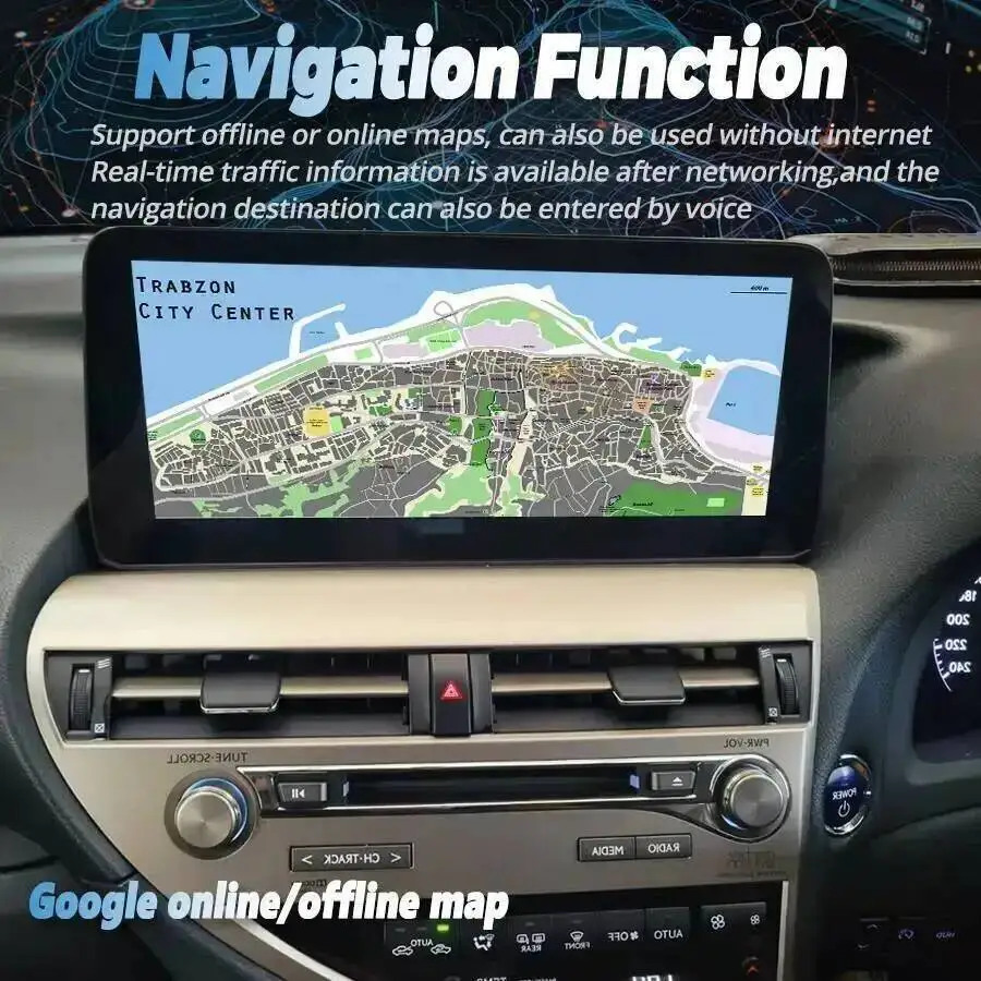 

GPS Car Radio For LEXUS RX350 RX270 RX300 2009-2014 CarPlay 12.3inch BT RHD Navi Stereo Built-in360 DSP Android 14 qled Screen