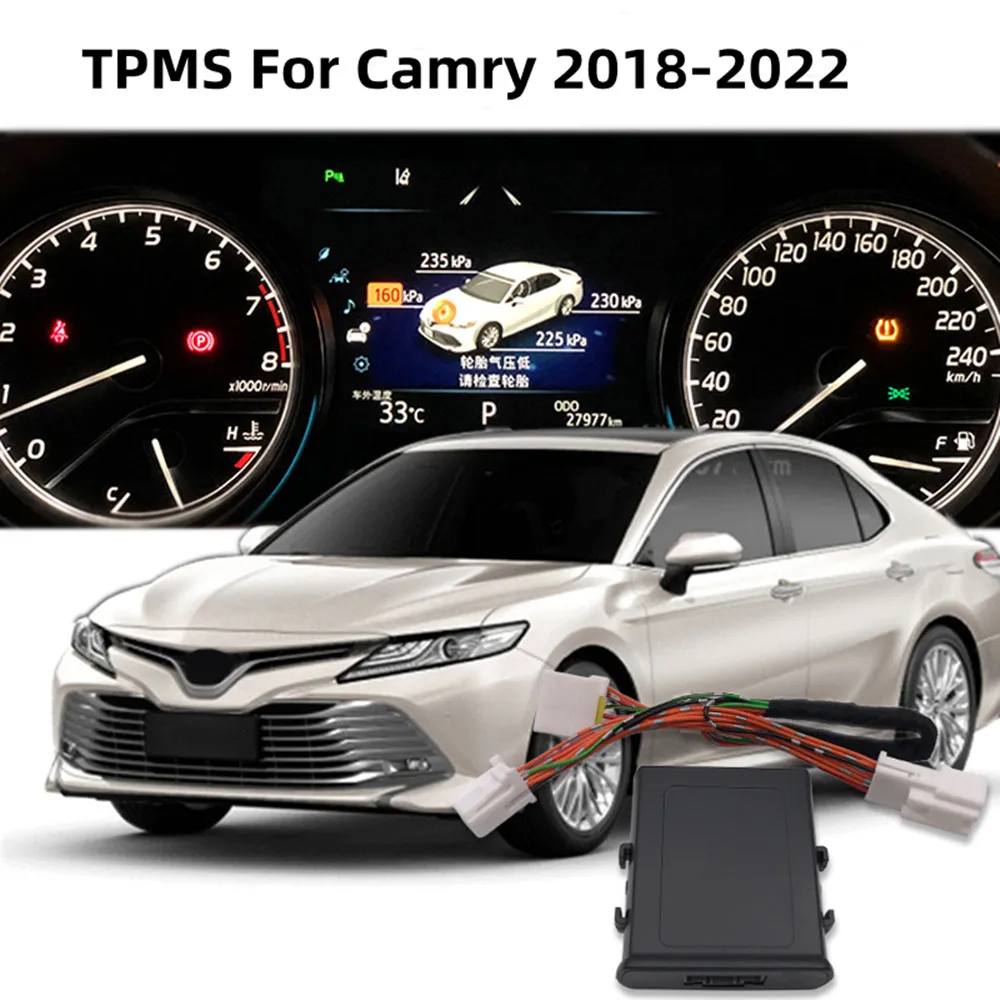 

FORYOU TPMS Car Tire Digital LCD Display Auto Security Alarm Tyre Pressure Monitor Device For Toyota Camry 2018-2022