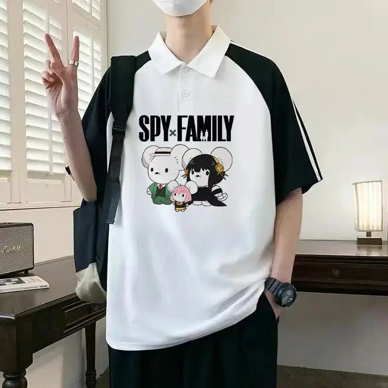 Kaus Kerah Lipat Keluarga Spy X Baru Merchandise Anime Aniya Kaus Polo Uniseks Musim Panas Kartun Longgar