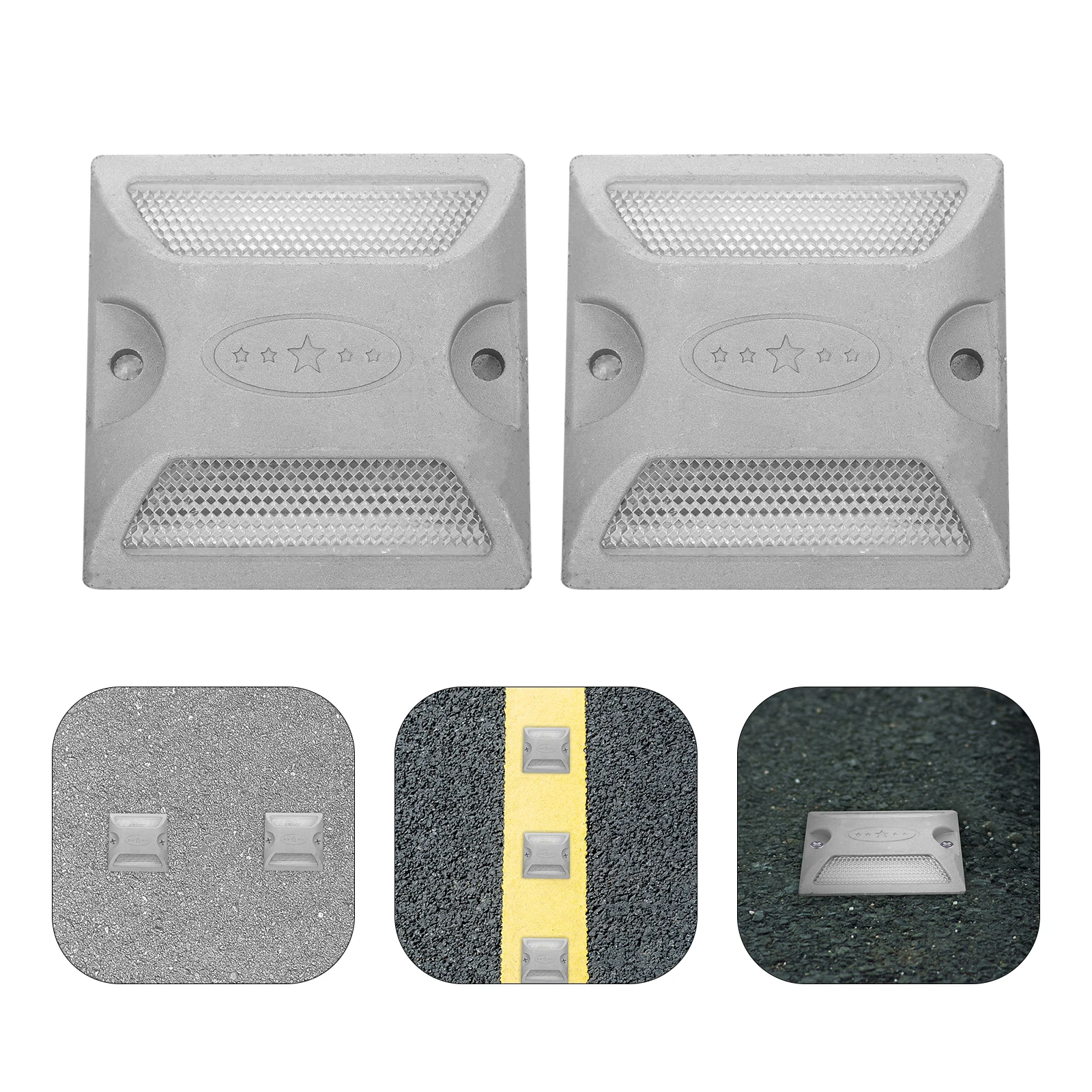 

2Pcs Reflective Driveway Markers Road Pavement Reflectors Heavy Duty High Visibility Road Safety Reflectors Reflective Markers