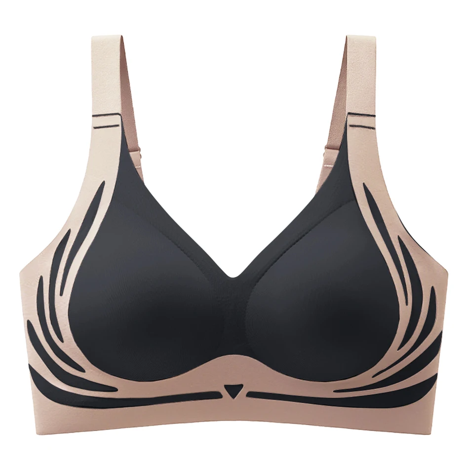 

Elegant Color Block Wireless Tanks Bra Seamless Push-Up Bralette Comfort No Underwire Women Lingerie Underwear Maternity Clothes