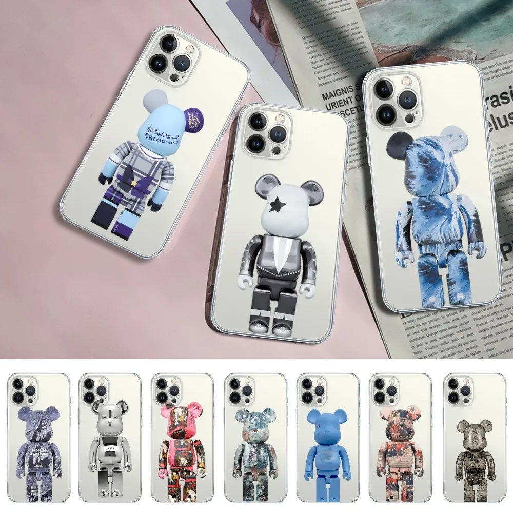 Japan B-BearbrickS Toy Silicone Soft for iphone 16 15 14 13 12 11 Pro Mini XS MAX Plus X Cover