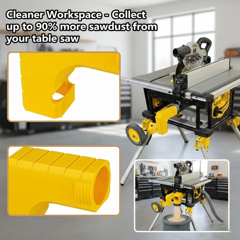 

Desktop Sawdust Collection Adapter Snap On Sawdust Collector Port Connector Built-in Bucket Support Area Gravity Sawdust Outlet