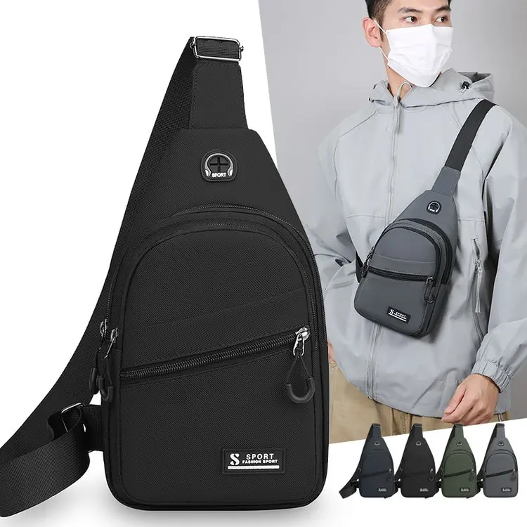 

Fashionable Oxford Cloth Men's Crossbody Bag Outdoor Sports Travel Bicycle Riding Shoulder Bag Portable Leisure Commuter Bag