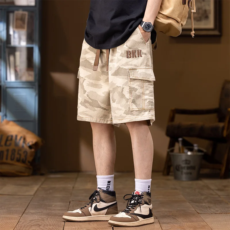 Size 8X New Summer Men Camouflage Loose Casual Tooling Shorts Jogger Sports Shorts Quality Cotton Male Multi Pockets Cargo Pants