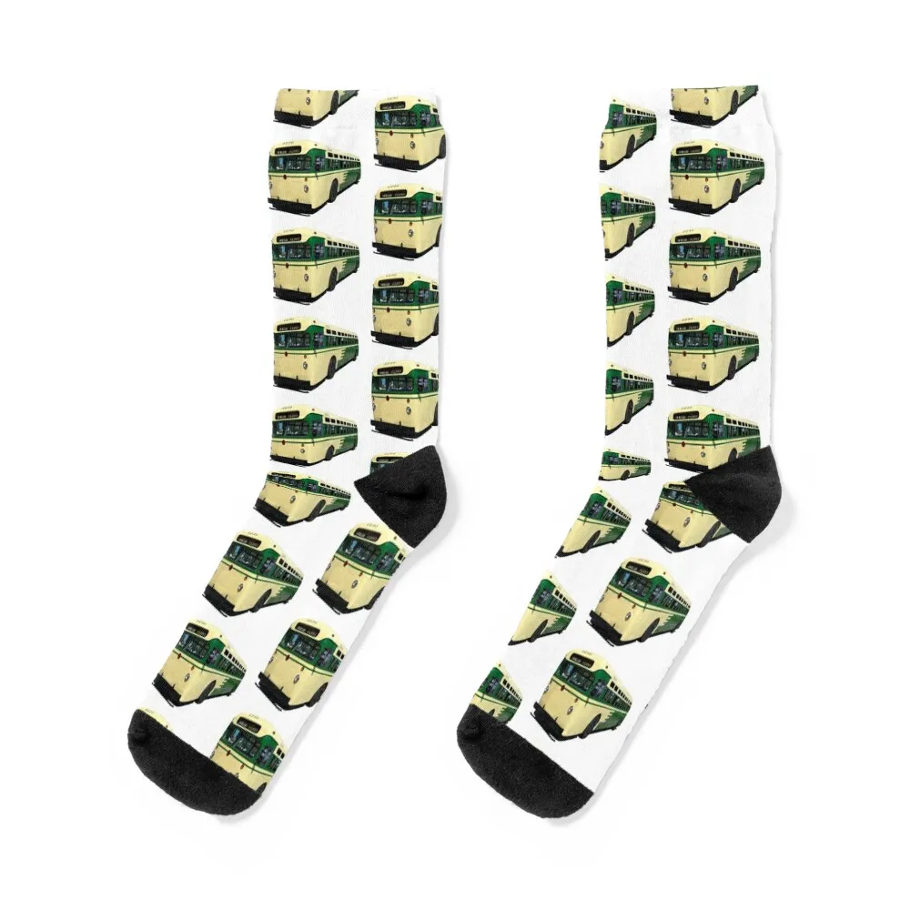 

1950s San Francisco MUNI Green and Cream Bus Socks designer brand Argentina soccer anti-slip golf Socks Male Women's