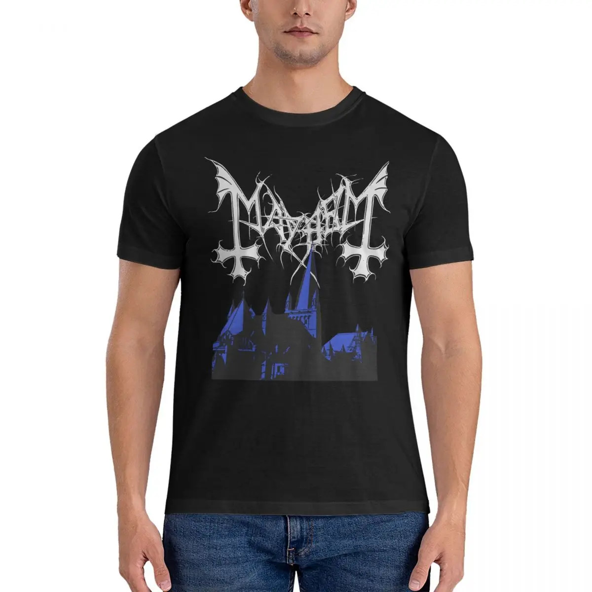 Norway Band - Original Fanart - De Mysteriis Dom Sathanas  T Shirts Mayhem Vintage Tee Shirt Short Sleeve Round Collar T-Shirts