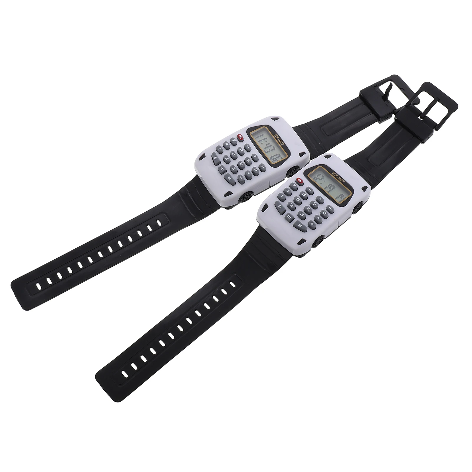 2 Pcs Calculator Watch Digital Multifunction Cute Math for Pvc Calculating Wristwatch