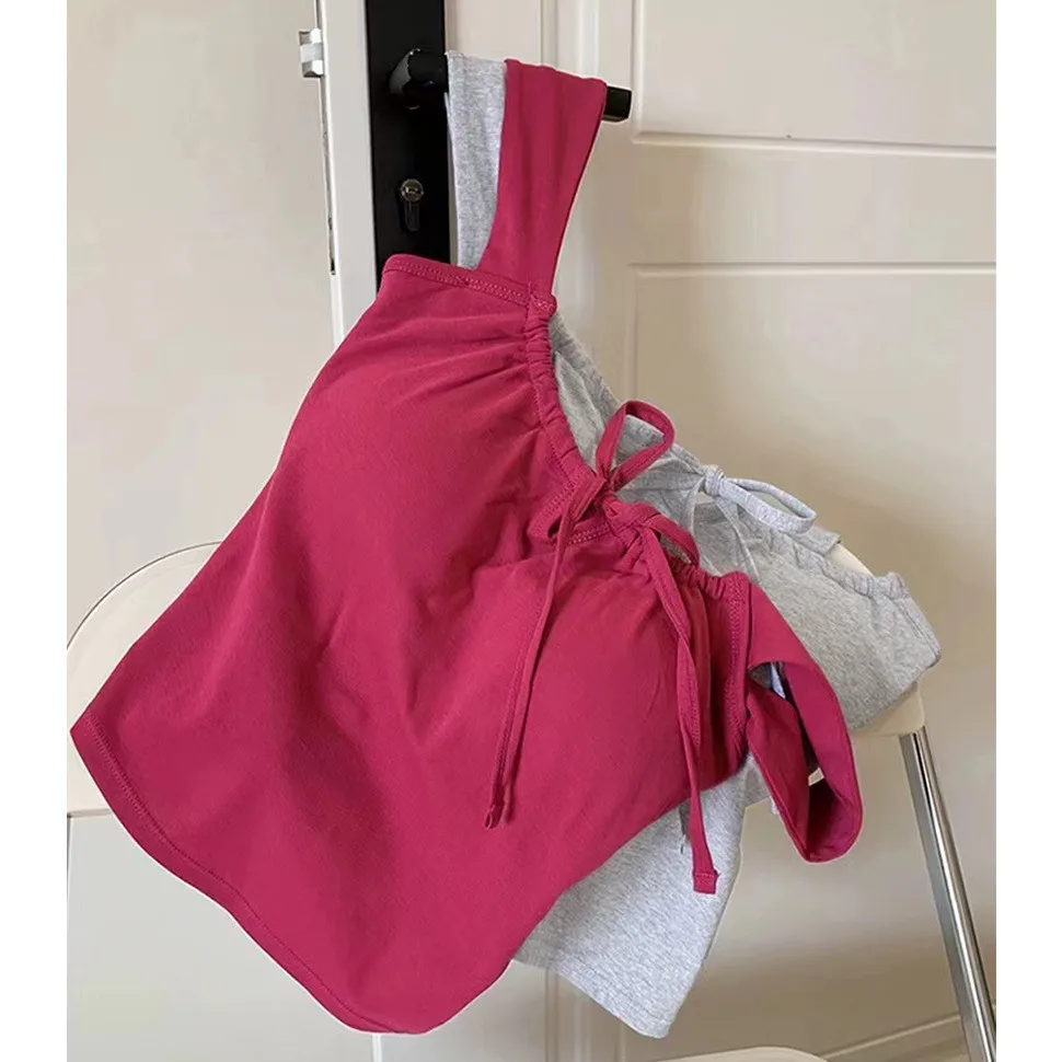 เสื้อกั๊กคอเหลี่ยมแบบใหม่ พร้อมแผ่นรองหน้าอก สายรัดเอว ช่วยให้ดูผอมเพรียว เหมาะสำหรับฤดูร้อน ใส่เที่ยวกลางแจ้ง สายคล้องไหล่กว้างแบบผูกปม แฟชั่นสำหรับผู้หญิง