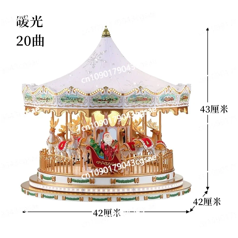 American Mr.christmas Carousel Music Box White Crystal Snowflake Christmas Valentine Birthday Gift